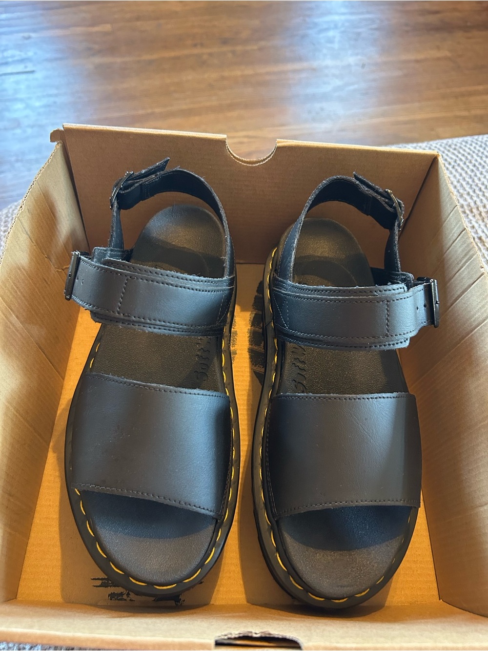 Dr. Martens Women’s Voss Squad Platform Black Leather Sandals with Buckle Straps - Picture 8 of 15